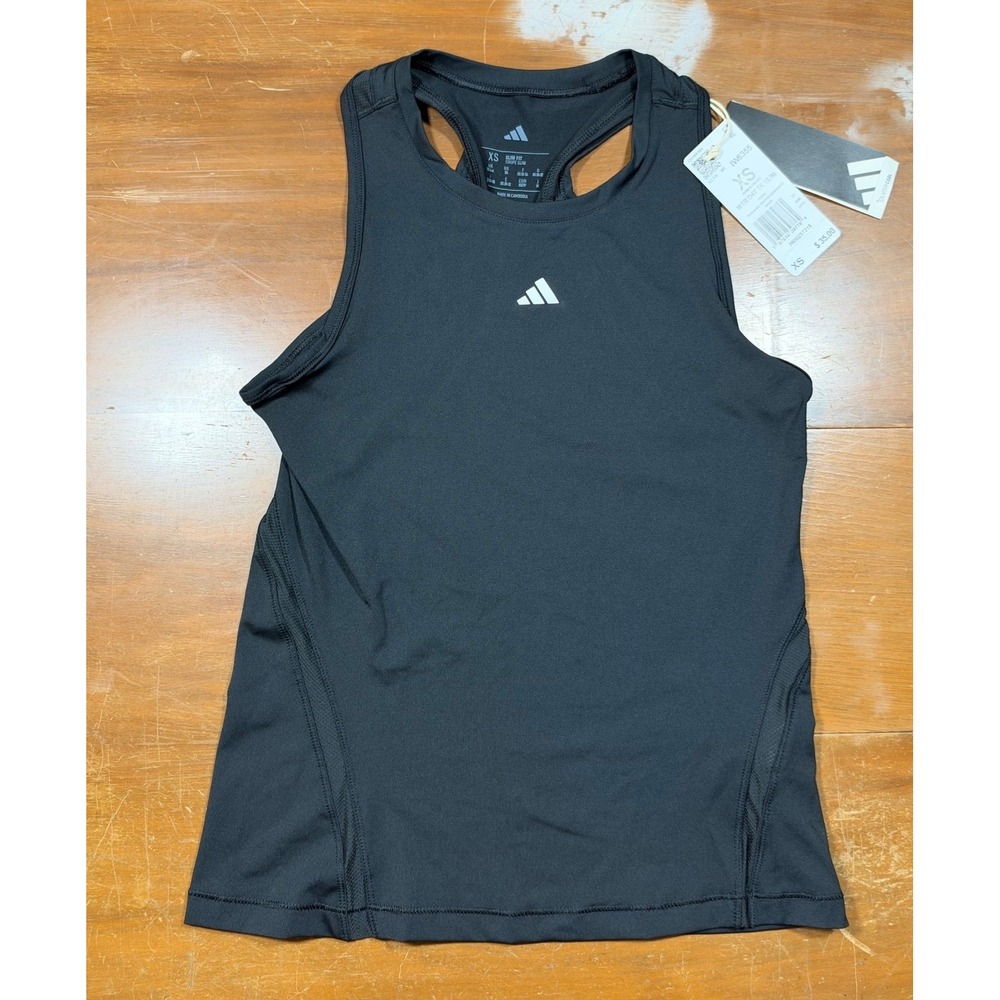 NWT Adidas Training Tank Top Womens XS Black IW6355 ClimaCool Slim Fit Racerback